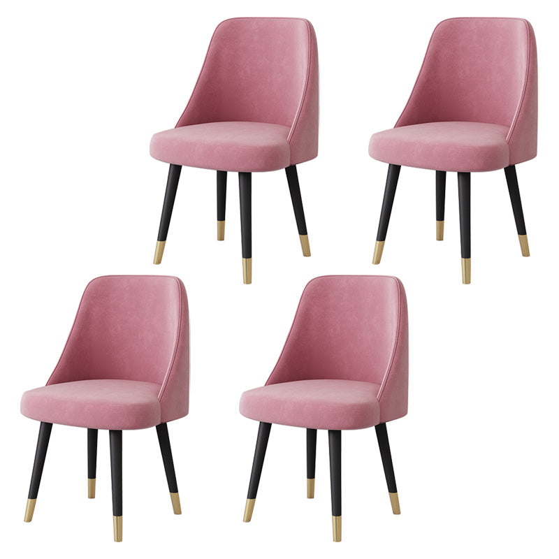 Glam Style Side Chair Upholstered Armless Dining Chair for Dining Room