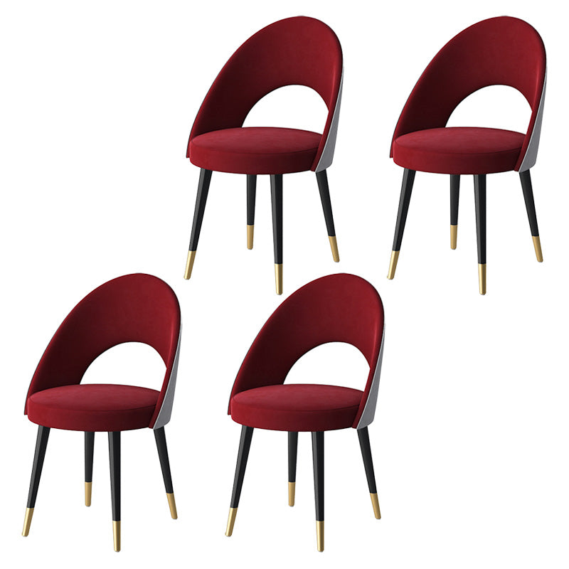 Glam Style Side Chair Upholstered Armless Dining Chair for Dining Room