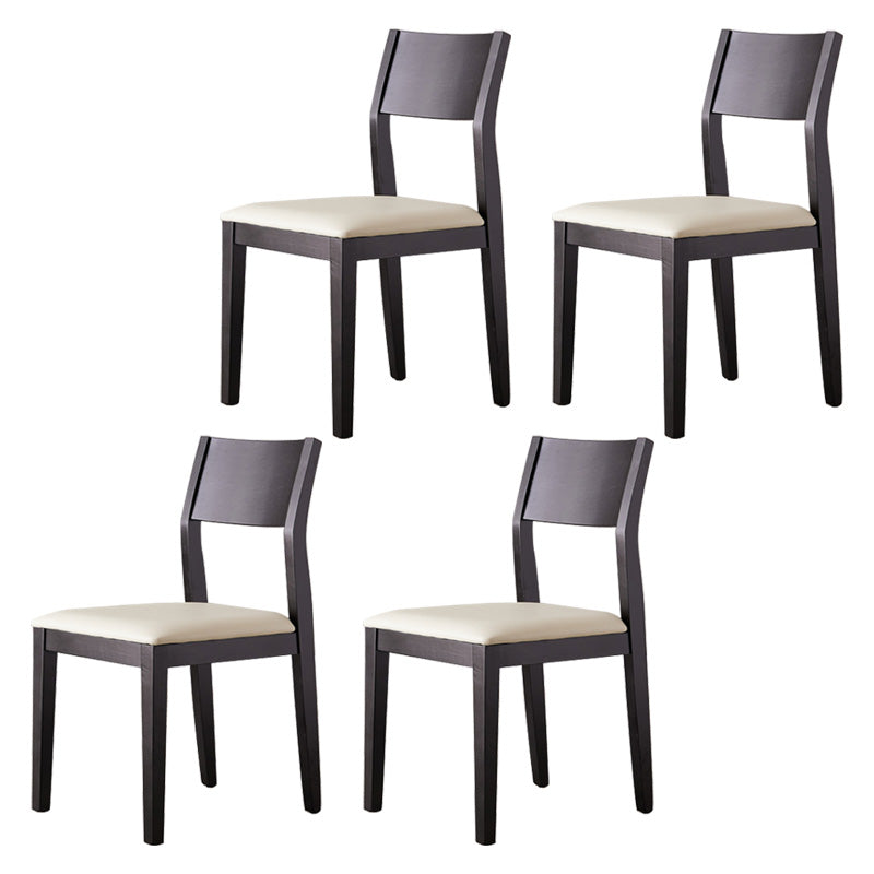 Armless Kitchen Chairs Modern Solid Wood Side Chairs for Dining Room