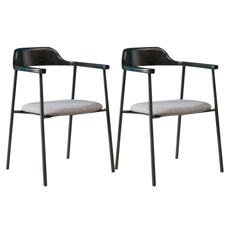 Modern Style Metal Arm Chair Open Back Indoor Dining Chair (Set of 2)