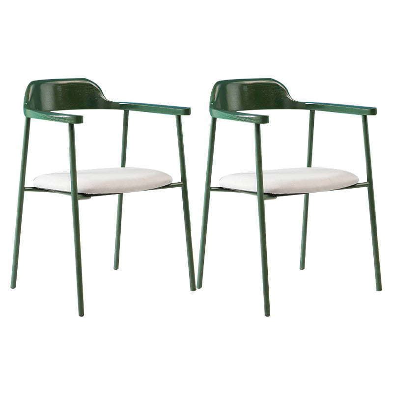 Modern Style Metal Arm Chair Open Back Indoor Dining Chair (Set of 2)