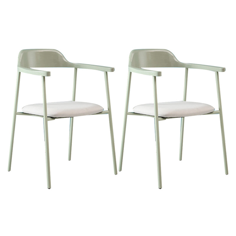 Modern Style Metal Arm Chair Open Back Indoor Dining Chair (Set of 2)