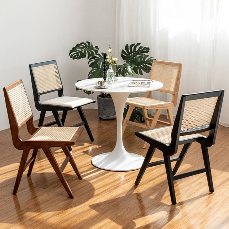 Modern Style Side Chair Open Back Solid Wood Dining Chair for Home