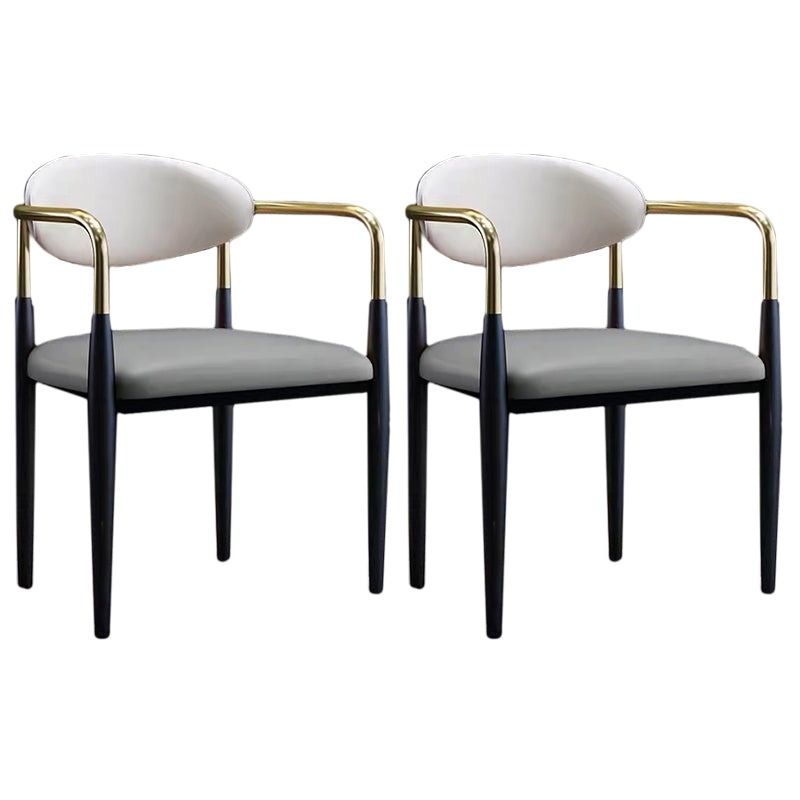 Glam Style Arm Chair Open Back Indoor Dining Chair (Set of 2/4)