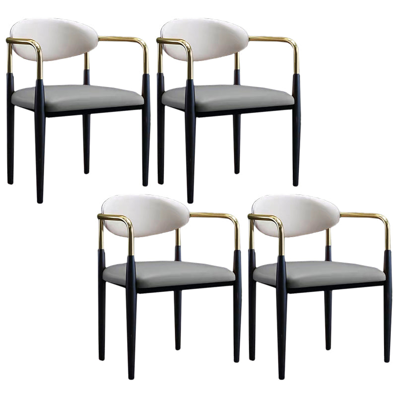 Glam Style Arm Chair Open Back Indoor Dining Chair (Set of 2/4)