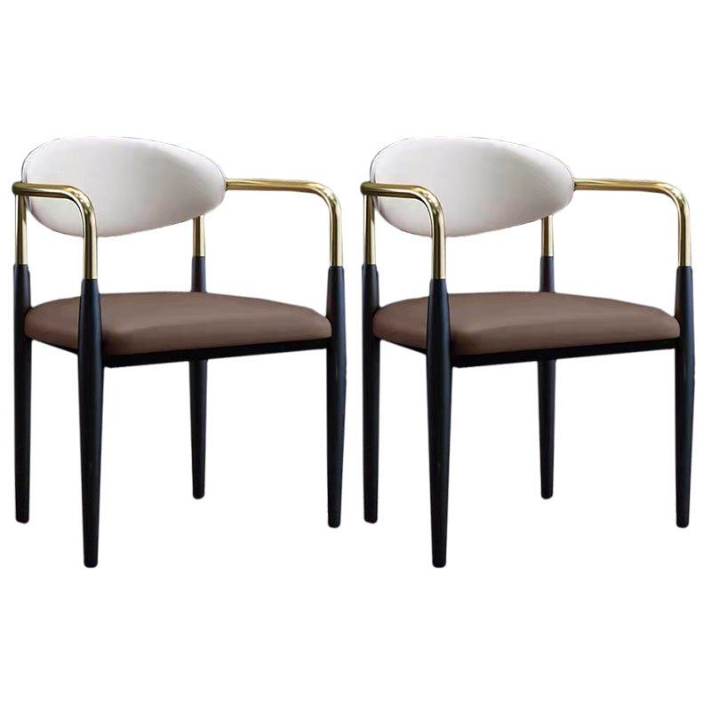 Glam Style Arm Chair Open Back Indoor Dining Chair (Set of 2/4)