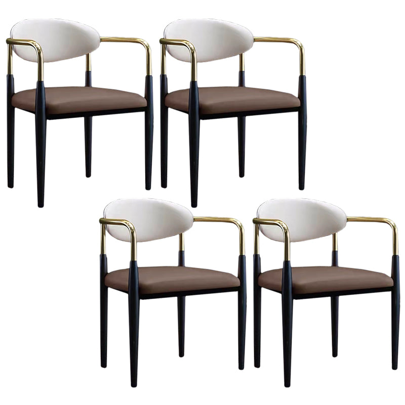 Glam Style Arm Chair Open Back Indoor Dining Chair (Set of 2/4)