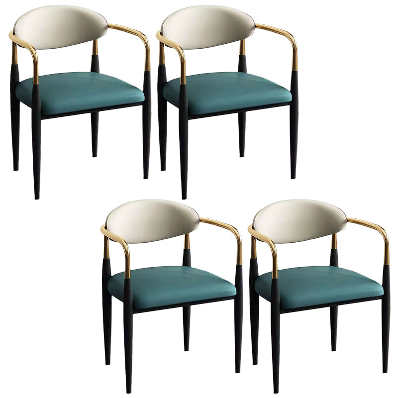 Glam Style Arm Chair Open Back Indoor Dining Chair (Set of 2/4)