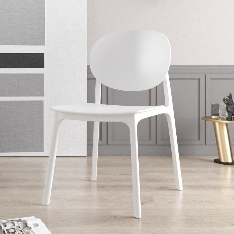 Scandinavian Plastic Armless Chair Open Back Dining Room Chair