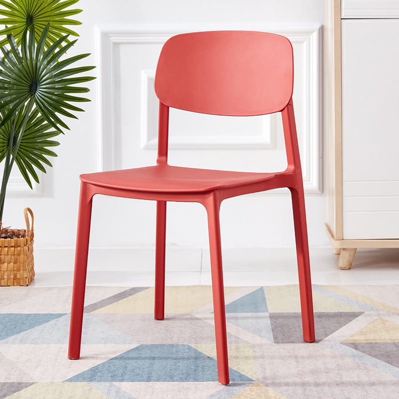 Scandinavian Plastic Armless Chair Open Back Dining Room Chair