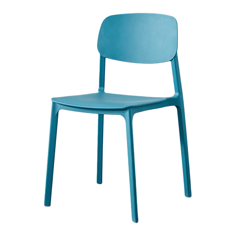 Scandinavian Plastic Armless Chair Open Back Dining Room Chair