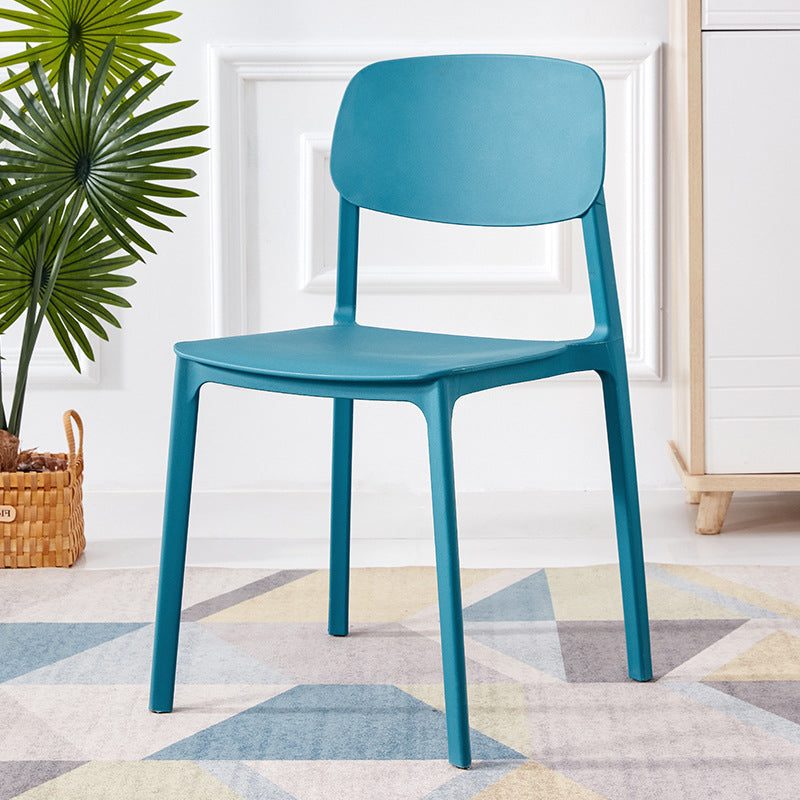 Scandinavian Plastic Armless Chair Open Back Dining Room Chair