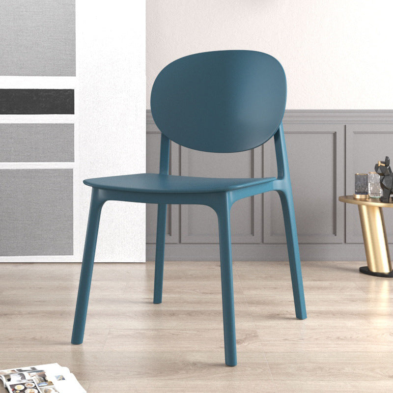 Scandinavian Plastic Armless Chair Open Back Dining Room Chair