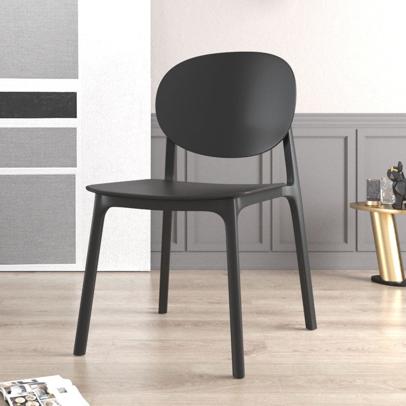 Scandinavian Plastic Armless Chair Open Back Dining Room Chair