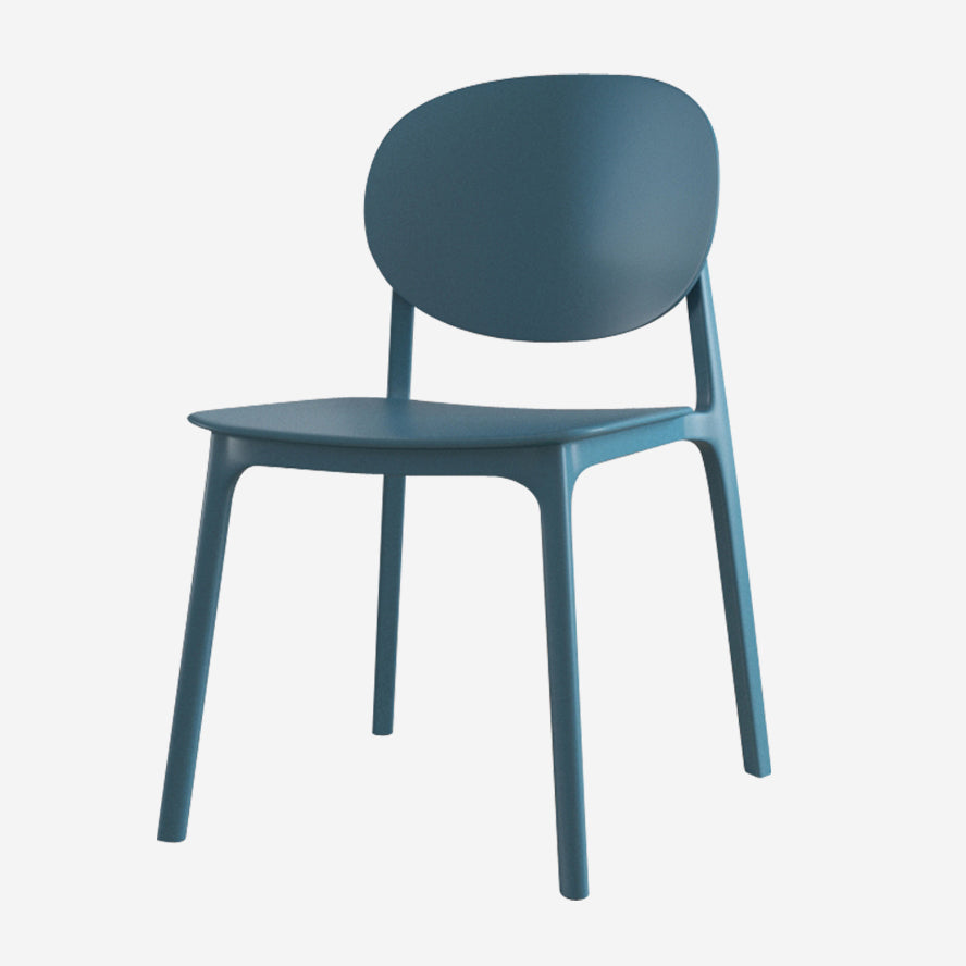 Scandinavian Plastic Armless Chair Open Back Dining Room Chair