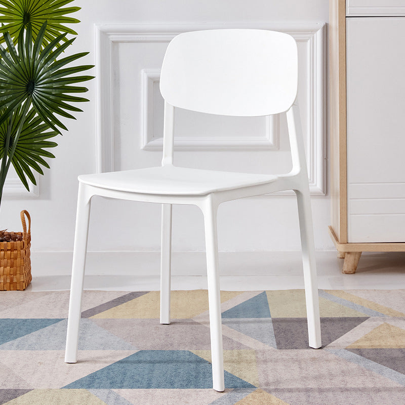 Scandinavian Plastic Armless Chair Open Back Dining Room Chair