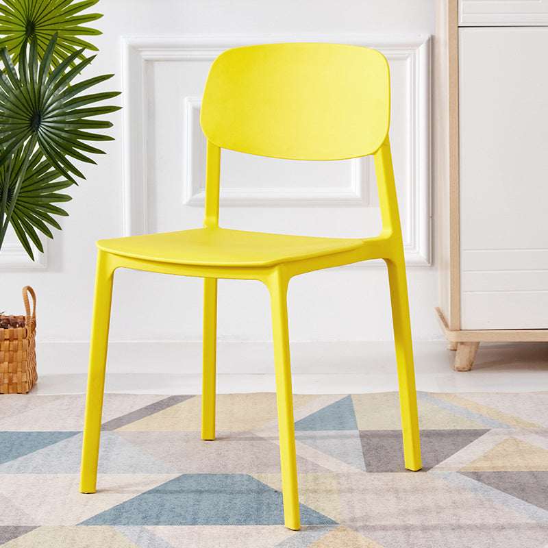 Scandinavian Plastic Armless Chair Open Back Dining Room Chair