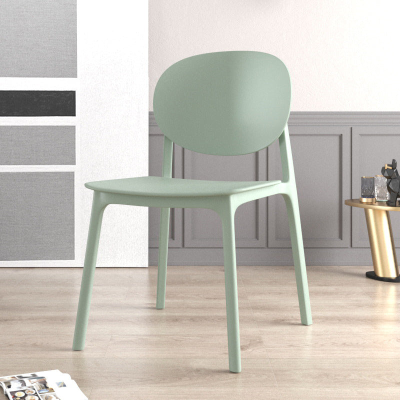 Scandinavian Plastic Armless Chair Open Back Dining Room Chair