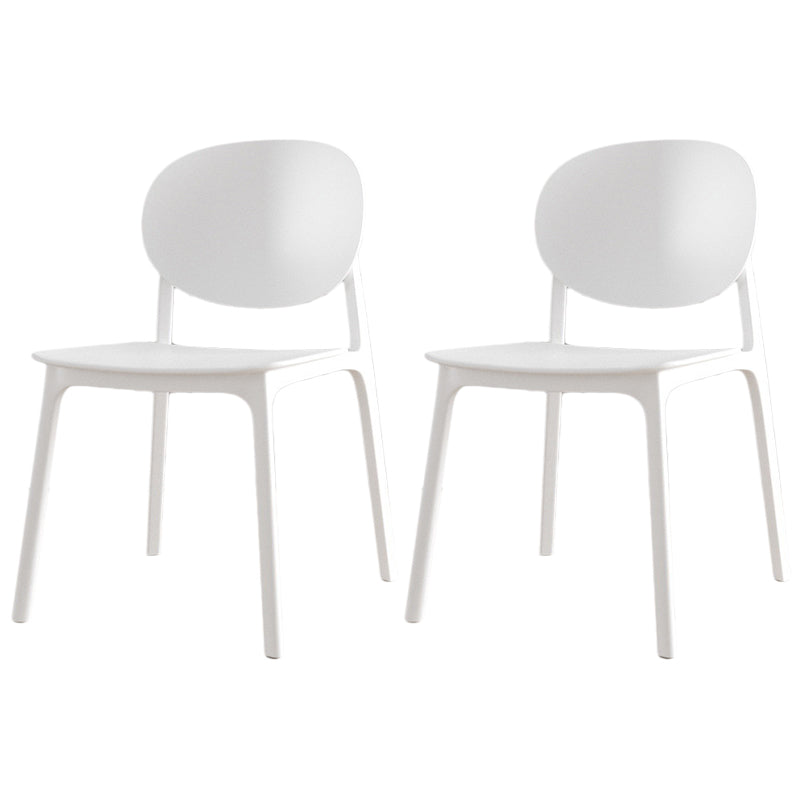 Scandinavian Plastic Armless Chair Open Back Dining Room Chair