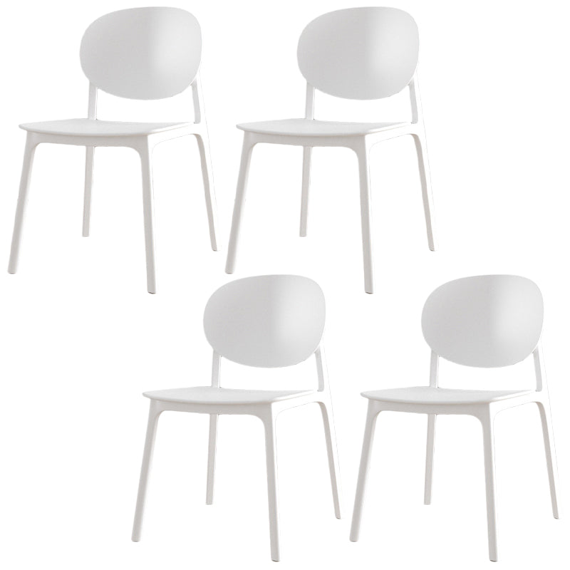 Scandinavian Plastic Armless Chair Open Back Dining Room Chair