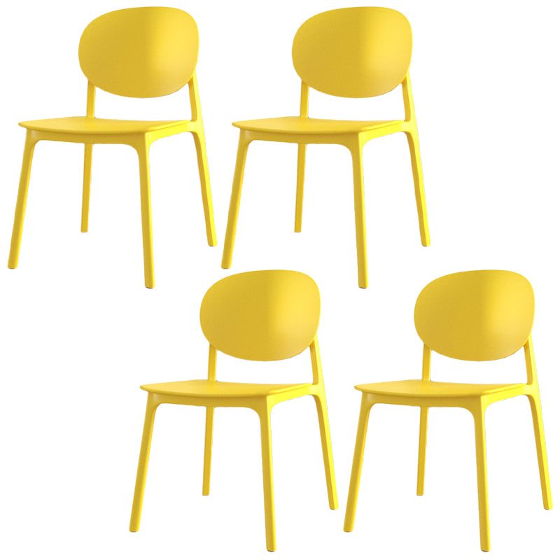 Scandinavian Plastic Armless Chair Open Back Dining Room Chair