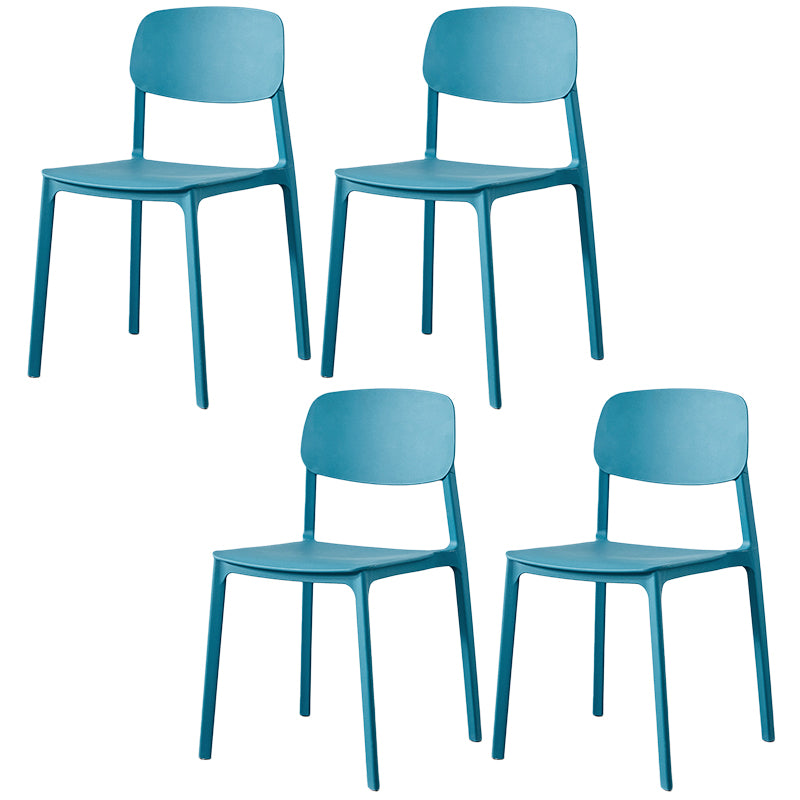 Scandinavian Plastic Armless Chair Open Back Dining Room Chair