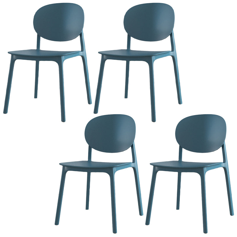 Scandinavian Plastic Armless Chair Open Back Dining Room Chair