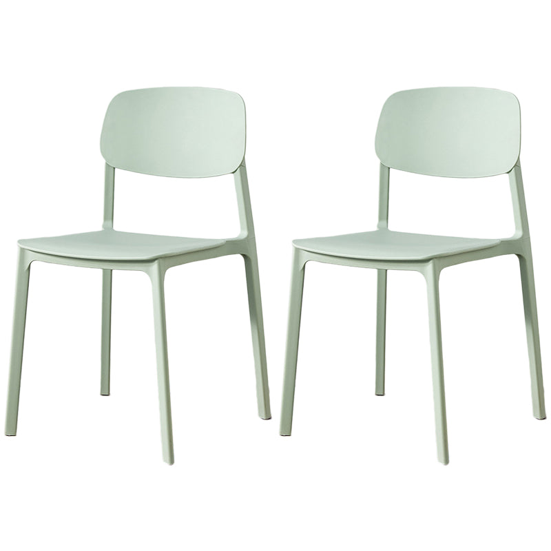 Scandinavian Plastic Armless Chair Open Back Dining Room Chair