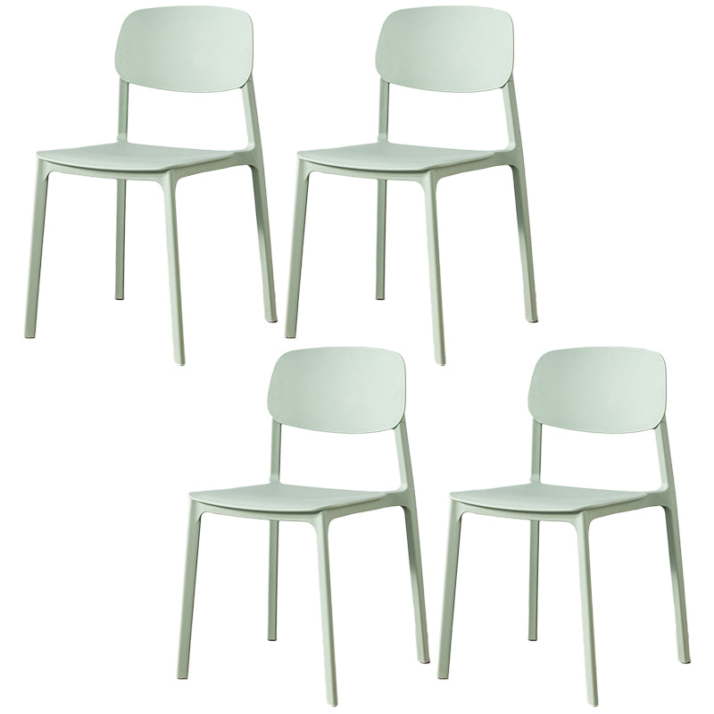 Scandinavian Plastic Armless Chair Open Back Dining Room Chair