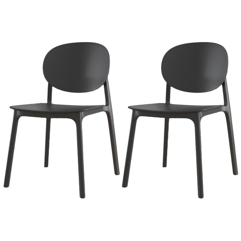 Scandinavian Plastic Armless Chair Open Back Dining Room Chair