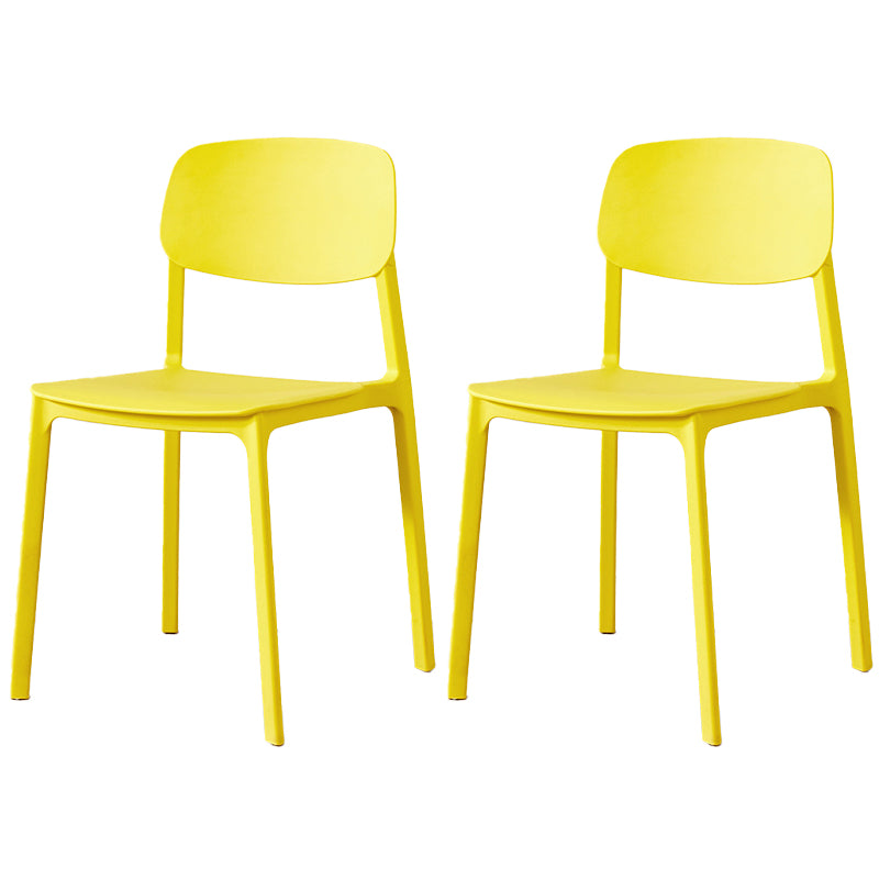 Scandinavian Plastic Armless Chair Open Back Dining Room Chair