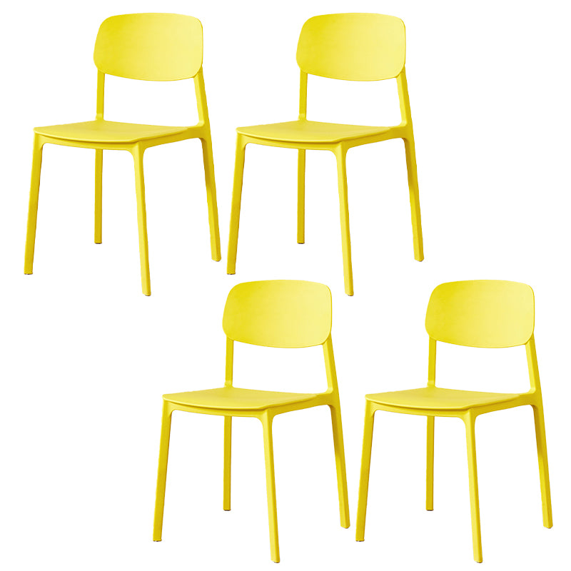 Scandinavian Plastic Armless Chair Open Back Dining Room Chair