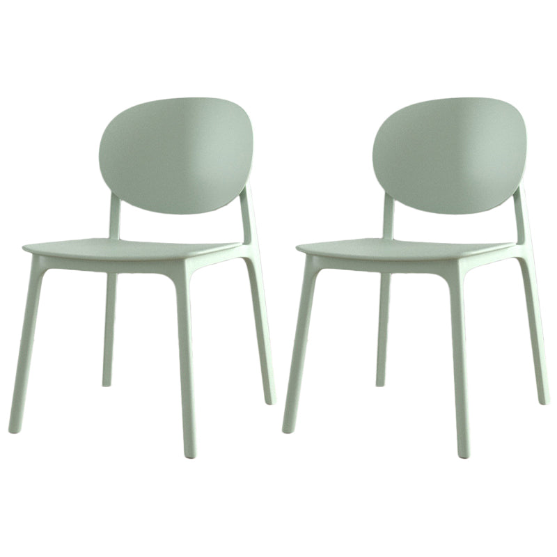 Scandinavian Plastic Armless Chair Open Back Dining Room Chair