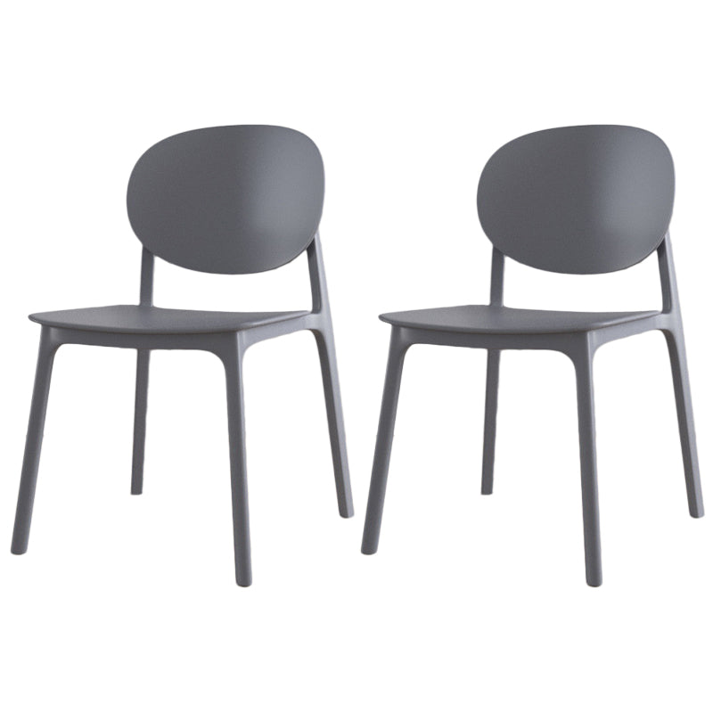 Scandinavian Plastic Armless Chair Open Back Dining Room Chair