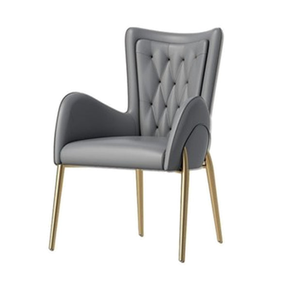 Glam Style Arm Chair Parsons Indoor Dining Chair with Metal Base