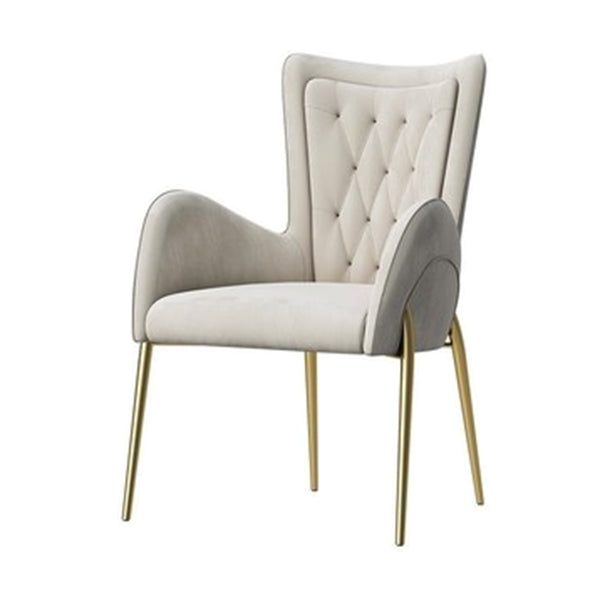 Glam Style Arm Chair Parsons Indoor Dining Chair with Metal Base