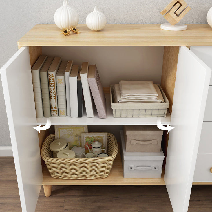 Modern Engineered Wood Sideboard Simple Buffet Table with Drawer for Living Room