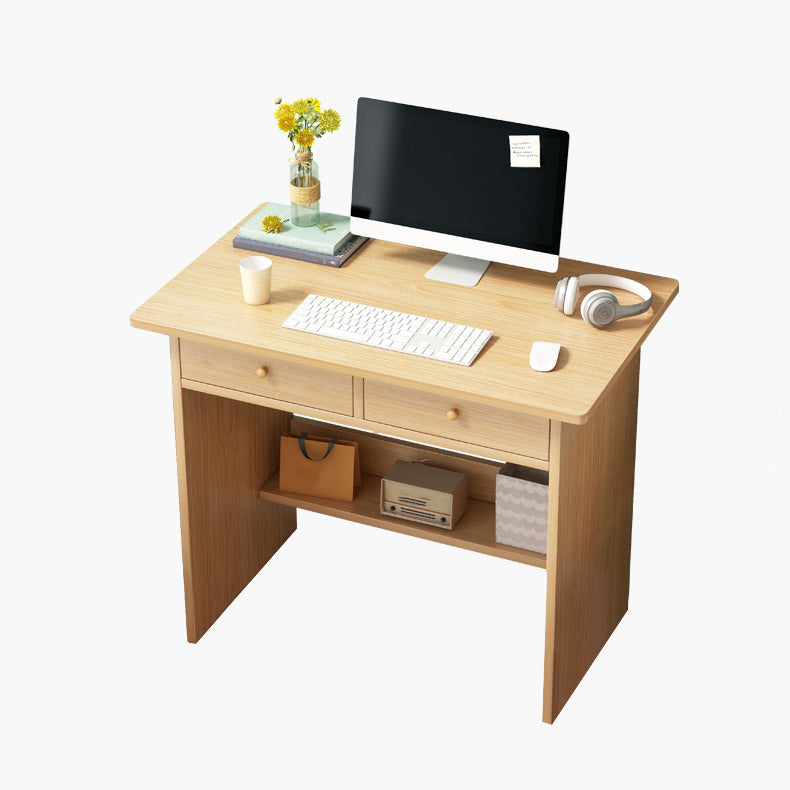 Rectangular Manufactured Wood Writing Desk Modern Desk with Two Drawers