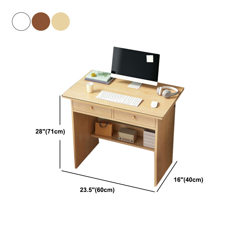 Rectangular Manufactured Wood Writing Desk Modern Desk with Two Drawers