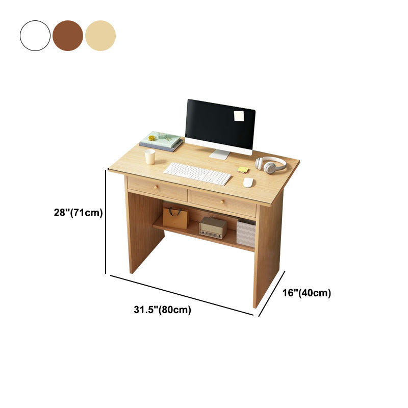 Rectangular Manufactured Wood Writing Desk Modern Desk with Two Drawers