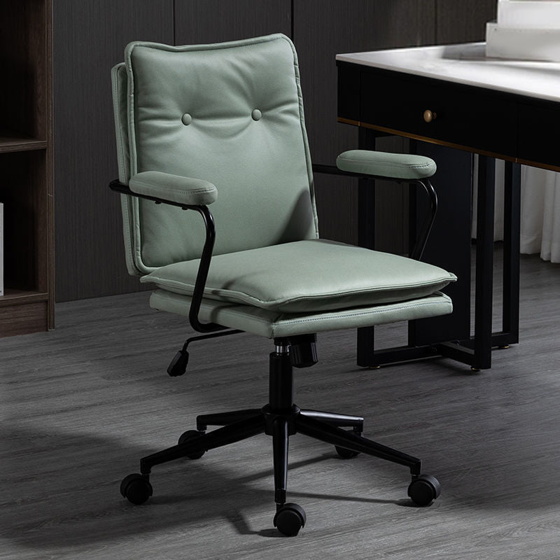 Swivel Computer Desk Chair with Padded Arms Black Frame Modern Office Chair