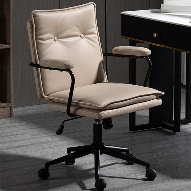 Swivel Computer Desk Chair with Padded Arms Black Frame Modern Office Chair