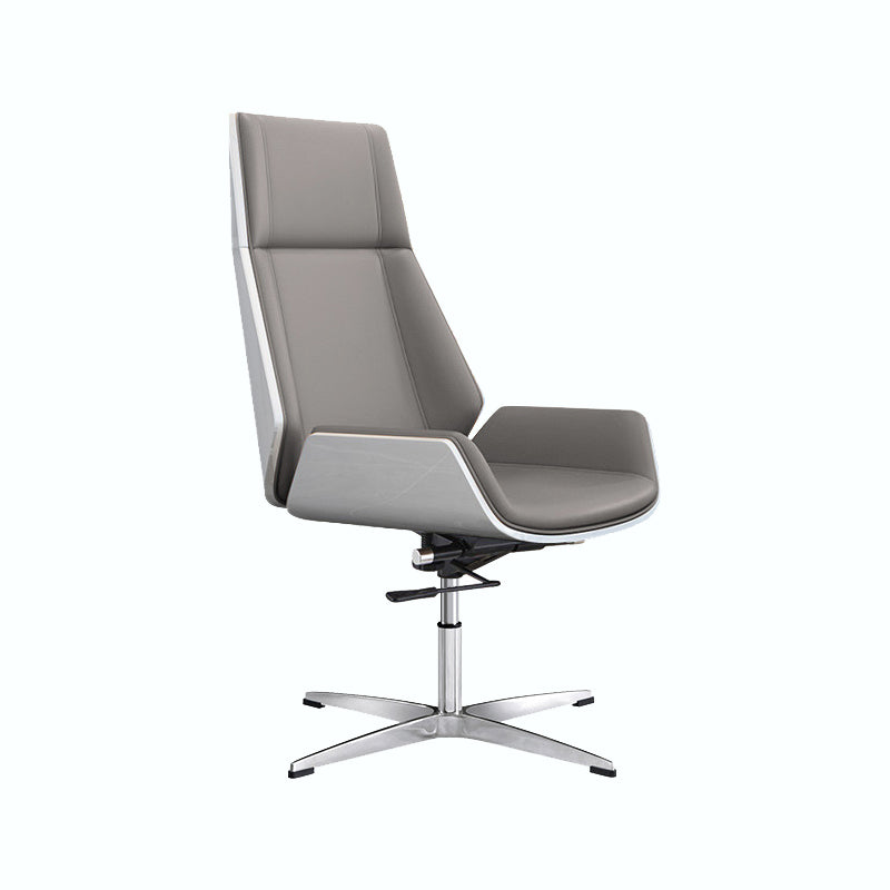 Chrome Metal Frame Modern Desk Chair with High Back Armless Executive Office Chair