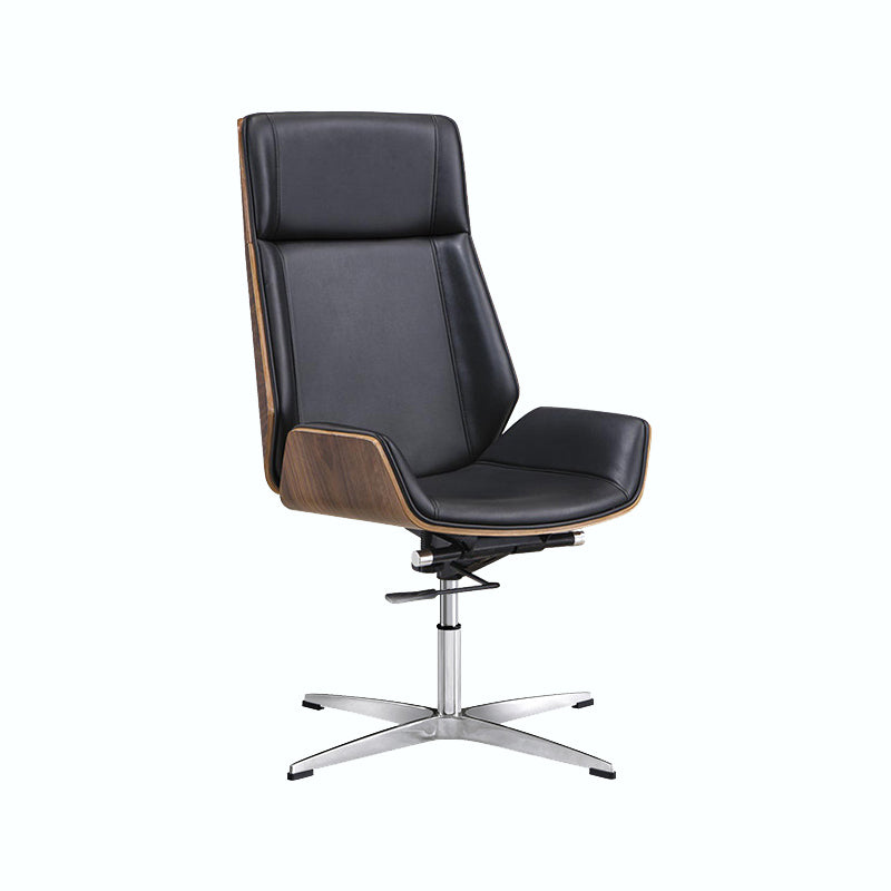 Chrome Metal Frame Modern Desk Chair with High Back Armless Executive Office Chair