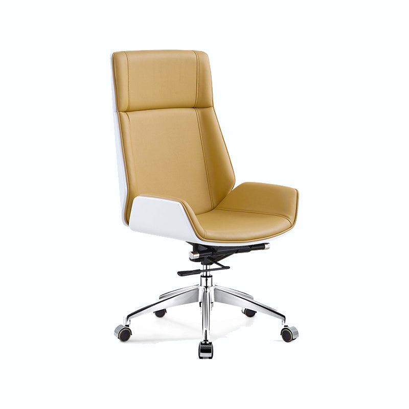 Chrome Metal Frame Modern Desk Chair with High Back Armless Executive Office Chair