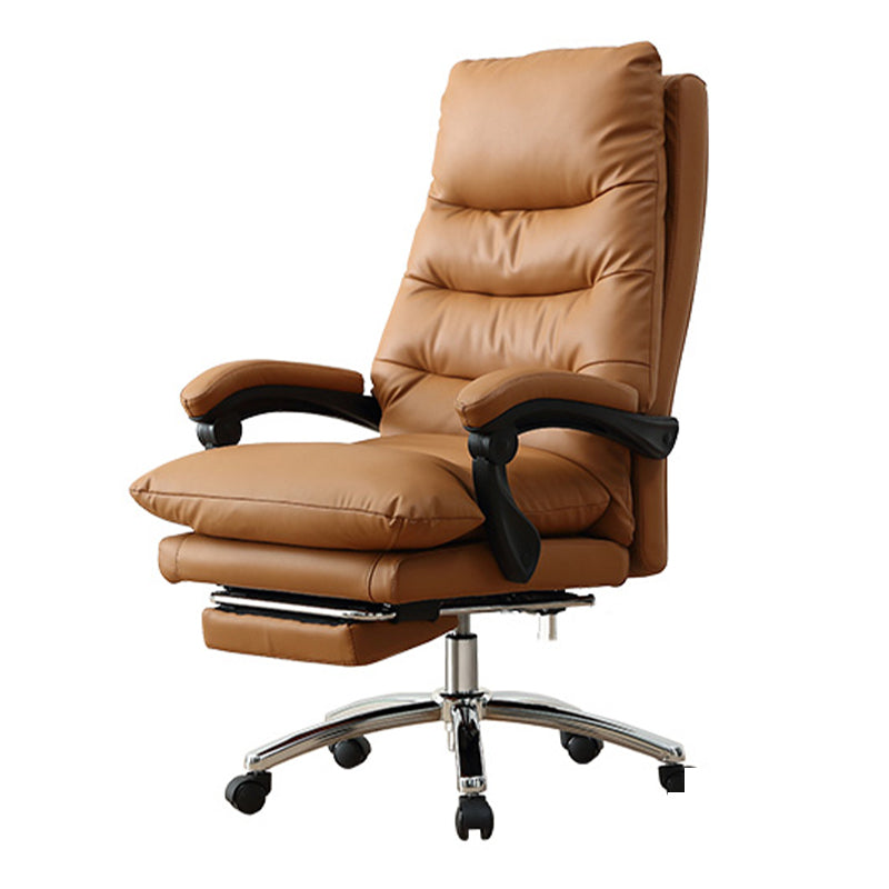 High Back Office Chair Leather Sponge Seat Fixed Armrest with Office Chair