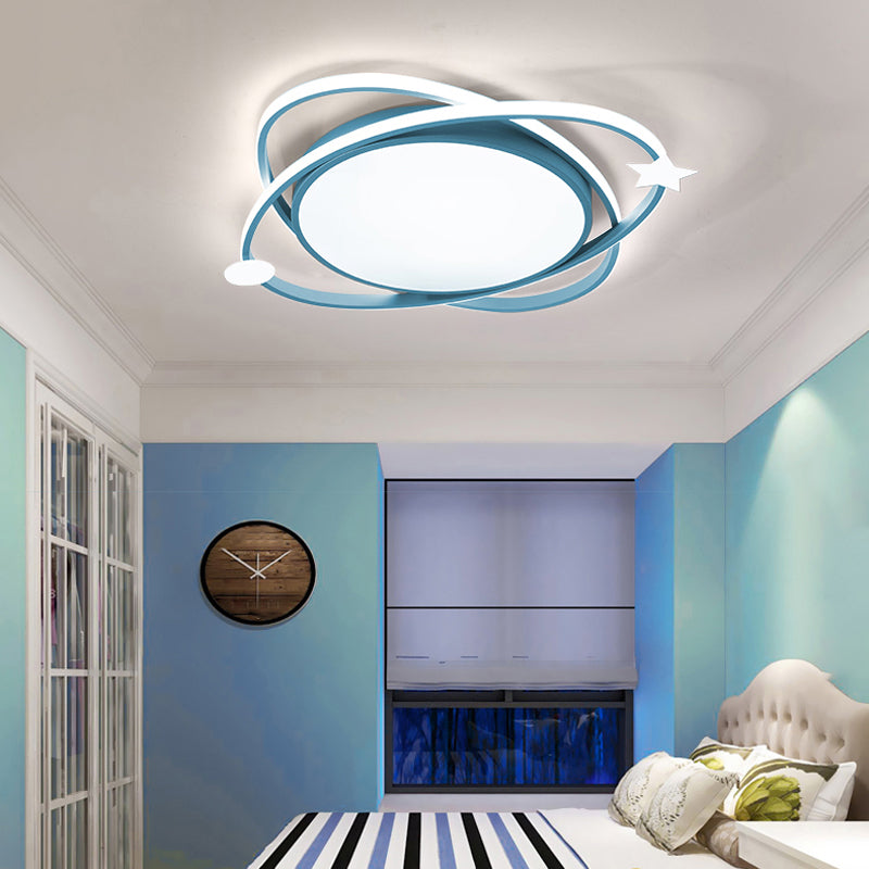 Metal Geometric Flush Mount Light Lovely Colorful 3 Lights Ceiling Light for Kid's Room