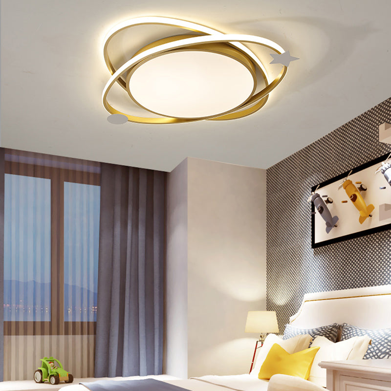 Metal Geometric Flush Mount Light Lovely Colorful 3 Lights Ceiling Light for Kid's Room