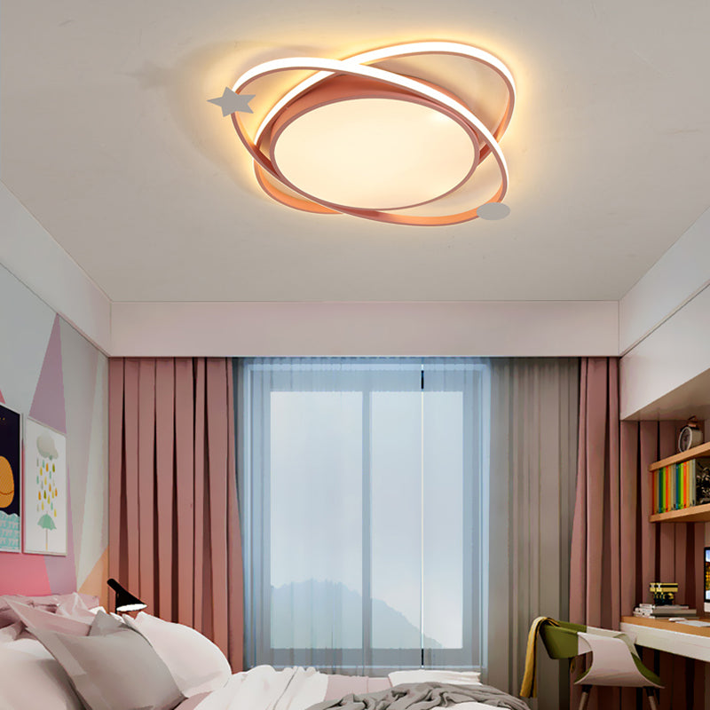 Metal Geometric Flush Mount Light Lovely Colorful 3 Lights Ceiling Light for Kid's Room