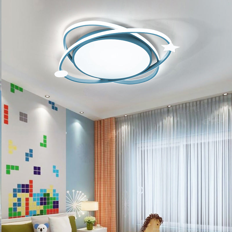 Metal Geometric Flush Mount Light Lovely Colorful 3 Lights Ceiling Light for Kid's Room